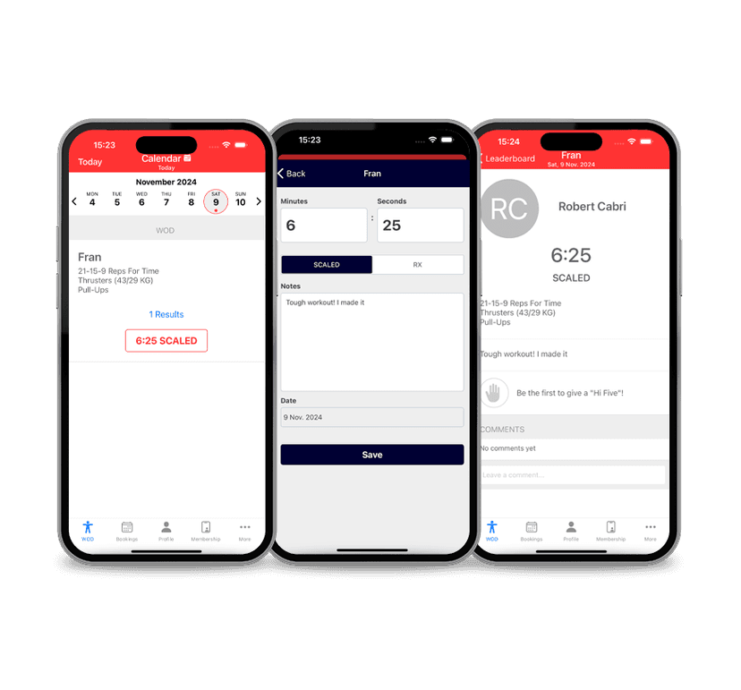 Athlete progress and workout scores